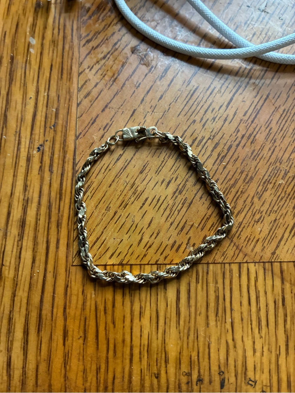 14k Gold twisted Rope Chain Bracelet for Women